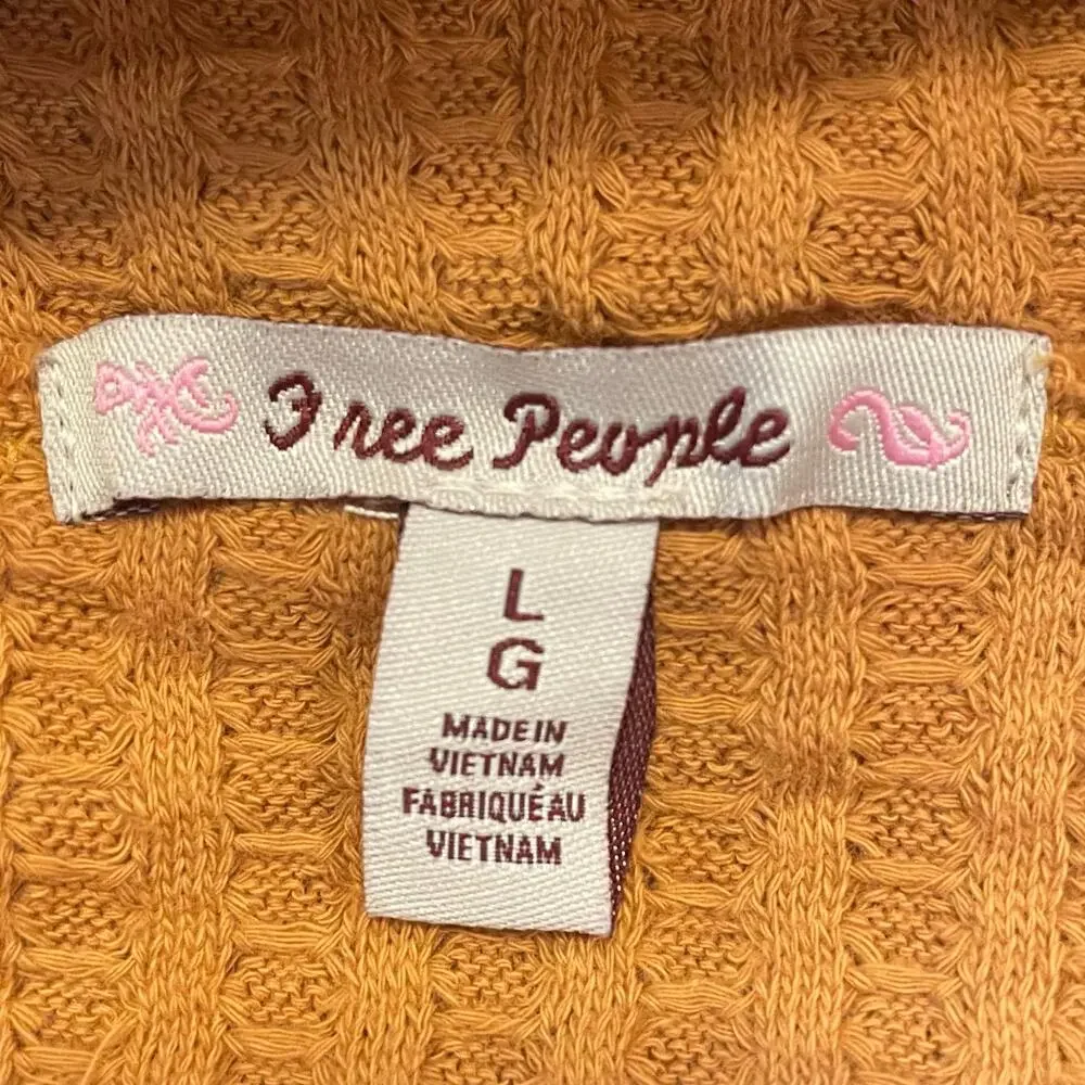 FREE PEOPLE NEW JUICY LONG SLEEVE WAFFLE KNIT OVERSIDED THERMAL CANYON MOON L - Picture 12 of 13